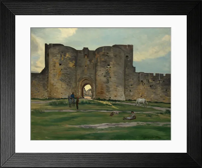Framed Print : Porte de la Reine at Aigues-Mortes, 1867. Creator: Frederic Bazille Framed Print : Porte de la Reine at Aigues-Mortes, 1867. Creator: Frederic Bazille