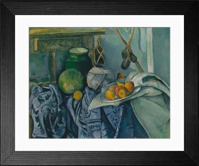 Framed Print : Still Life with a Ginger Jar and Eggplants, 1893-94. Creator: Paul Cezanne Framed Print : Still Life with a Ginger Jar and Eggplants, 1893-94. Creator: Paul Cezanne