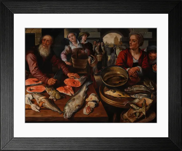 Framed Print : Fish Market, 1568. Creator: Joachim Beuckelaer Framed Print : Fish Market, 1568. Creator: Joachim Beuckelaer