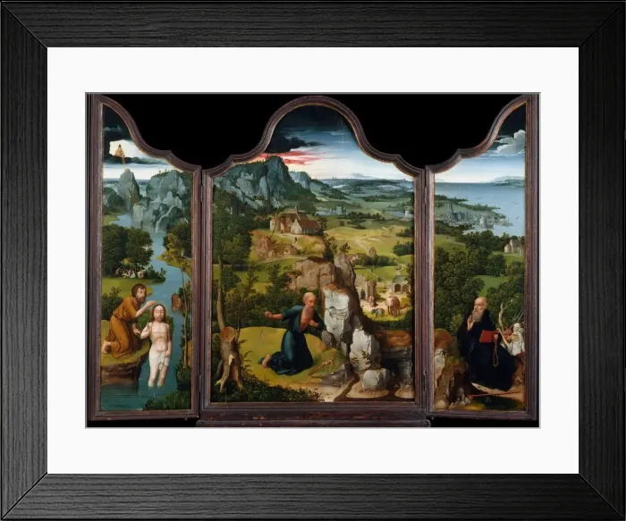 Framed Print : The Penitence of Saint Jerome, ca. 1512-15. Creator: Joachim Patinir Framed Print : The Penitence of Saint Jerome, ca. 1512-15. Creator: Joachim Patinir