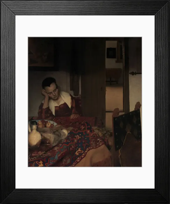 Framed Print : A Maid Asleep, ca. 1656-57. Creator: Jan Vermeer Framed Print : A Maid Asleep, ca. 1656-57. Creator: Jan Vermeer