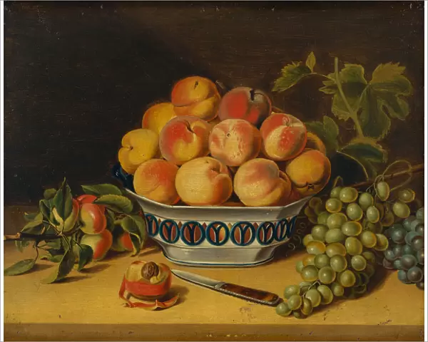 Still Life: Peaches and Grapes, ca. 1825. Creator: John Archibald Woodside