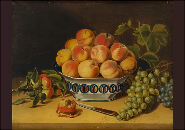 Still Life: Peaches and Grapes, ca. 1825. Creator: John Archibald Woodside