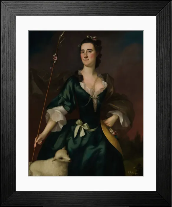 Framed Print : Mary Sylvester, 1754. Creator: Joseph Blackburn Framed Print : Mary Sylvester, 1754. Creator: Joseph Blackburn