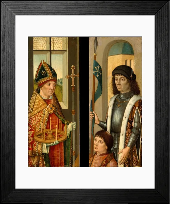 Framed Print : Saint Donatian; Saint Victor Presenting a Donor. Creator: Unknown Framed Print : Saint Donatian; Saint Victor Presenting a Donor. Creator: Unknown