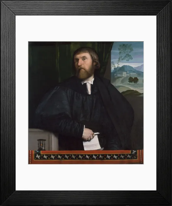 Framed Print : Portrait of a Man, ca. 1520-25. Creator: Moretto da Brescia Framed Print : Portrait of a Man, ca. 1520-25. Creator: Moretto da Brescia
