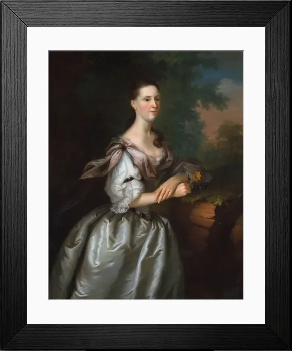 Framed Print : Mrs. Samuel Cutts, ca. 1762-63. Creator: Joseph Blackburn Framed Print : Mrs. Samuel Cutts, ca. 1762-63. Creator: Joseph Blackburn