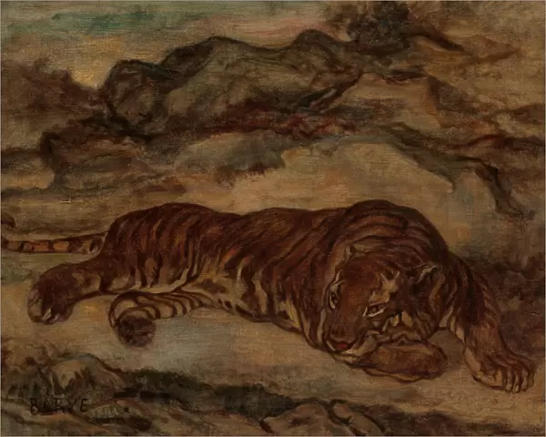 Tiger in Repose, ca. 1850-65. Creator: Antoine-Louis Barye