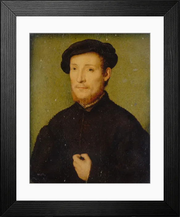 Framed Print : Portrait of a Man with His Hand on His Chest, 1540-45. Creator: Corneille de Lyon Framed Print : Portrait of a Man with His Hand on His Chest, 1540-45. Creator: Corneille de Lyon