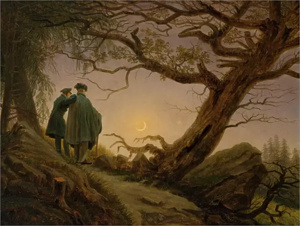 Two Men Contemplating the Moon, ca. 1825-30. Creator: Caspar David Friedrich