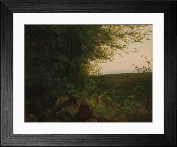Framed Print : At the Edge of the Forest, ca. 1820. Creator: August Heinrich Framed Print : At the Edge of the Forest, ca. 1820. Creator: August Heinrich