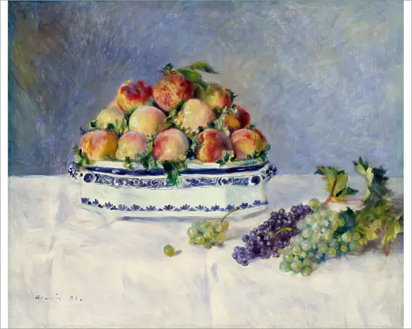 Still Life with Peaches and Grapes, 1881. Creator: Pierre-Auguste Renoir