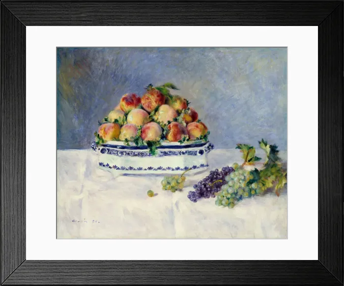 Framed Print : Still Life with Peaches and Grapes, 1881. Creator: Pierre-Auguste Renoir Framed Print : Still Life with Peaches and Grapes, 1881. Creator: Pierre-Auguste Renoir