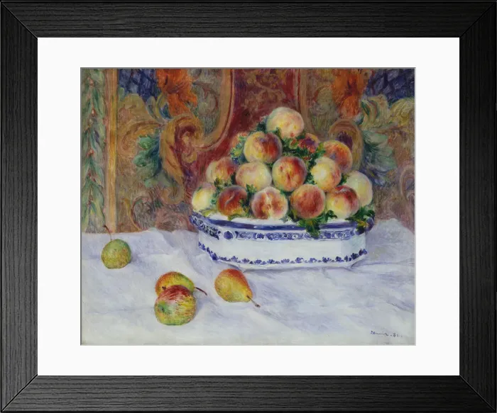 Framed Print : Still Life with Peaches, 1881. Creator: Pierre-Auguste Renoir Framed Print : Still Life with Peaches, 1881. Creator: Pierre-Auguste Renoir