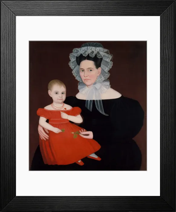 Framed Print : Mrs. Mayer and Daughter, 1835-40. Creator: Ammi Phillips Framed Print : Mrs. Mayer and Daughter, 1835-40. Creator: Ammi Phillips
