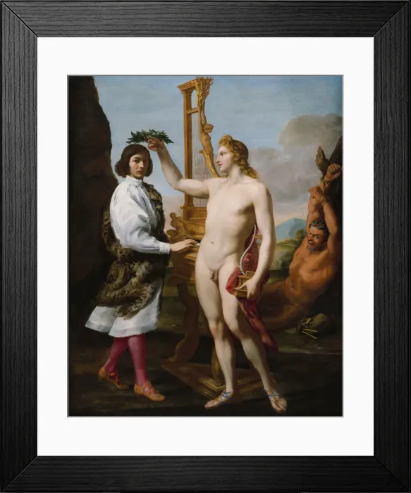 Framed Print : Marcantonio Pasqualini (1614-1691) Crowned by Apollo, 1641. Creator: Andrea Sacchi Framed Print : Marcantonio Pasqualini (1614-1691) Crowned by Apollo, 1641. Creator: Andrea Sacchi