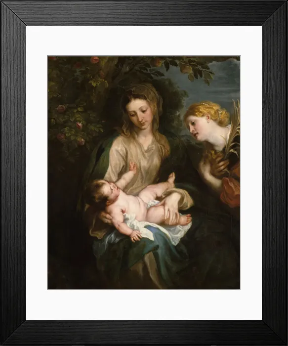 Framed Print : Virgin and Child with Saint Catherine of Alexandria, ca. 1630. Creator: Anthony van Dyck Framed Print : Virgin and Child with Saint Catherine of Alexandria, ca. 1630. Creator: Anthony van Dyck
