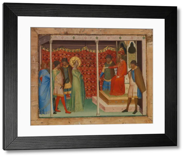 Framed Print : Saint Reparata before the Emperor Decius, ca. 1338-40. Creator: Bernardo Daddi Framed Print : Saint Reparata before the Emperor Decius, ca. 1338-40. Creator: Bernardo Daddi