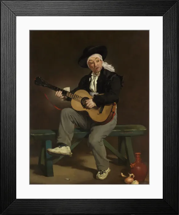 Framed Print : The Spanish Singer, 1860. Creator: Edouard Manet Framed Print : The Spanish Singer, 1860. Creator: Edouard Manet