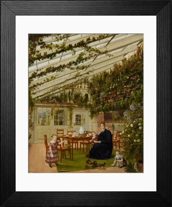 Framed Print : The Family of Mr. Westfal in the Conservatory, 1836. Creator: Johann Philipp Eduard Gartner Framed Print : The Family of Mr. Westfal in the Conservatory, 1836. Creator: Johann Philipp Eduard Gartner