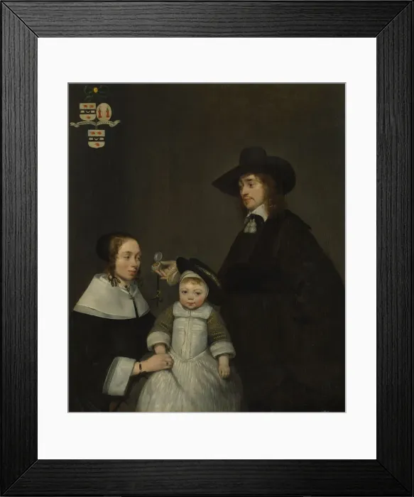 Framed Print : The Van Moerkerken Family, ca. 1653-54. Creator: Gerard Terborch II Framed Print : The Van Moerkerken Family, ca. 1653-54. Creator: Gerard Terborch II