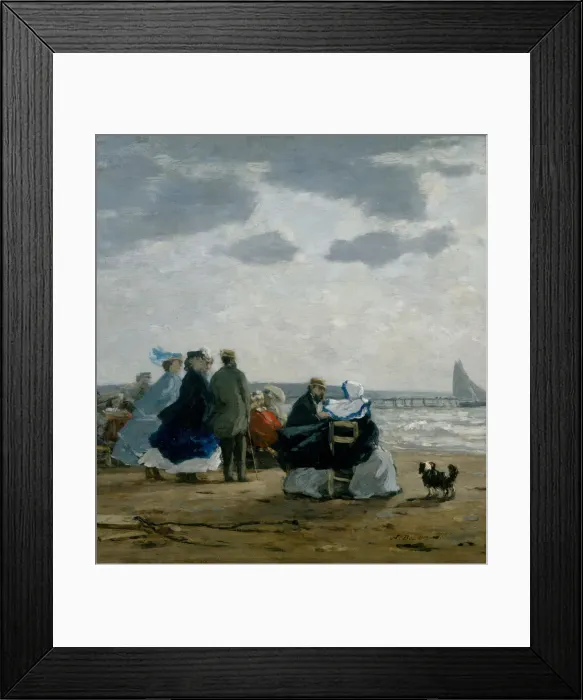 Framed Print : On the Beach, Dieppe, 1864. Creator: Eugene Louis Boudin Framed Print : On the Beach, Dieppe, 1864. Creator: Eugene Louis Boudin