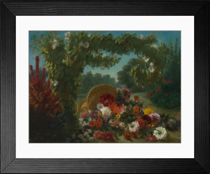 Framed Print : Basket of Flowers, 1848-49. Creator: Eugene Delacroix Framed Print : Basket of Flowers, 1848-49. Creator: Eugene Delacroix