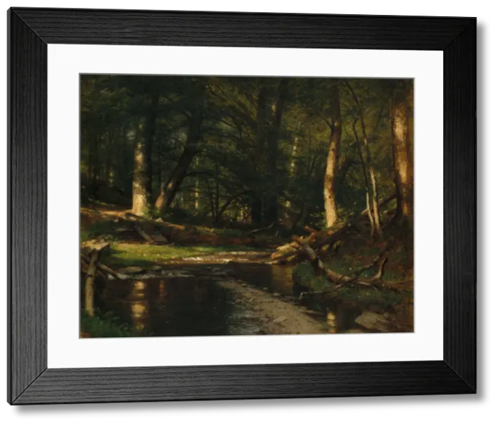 Framed Print : The Brook in the Woods, ca. 1885-86. Creator: Worthington Whittredge Framed Print : The Brook in the Woods, ca. 1885-86. Creator: Worthington Whittredge
