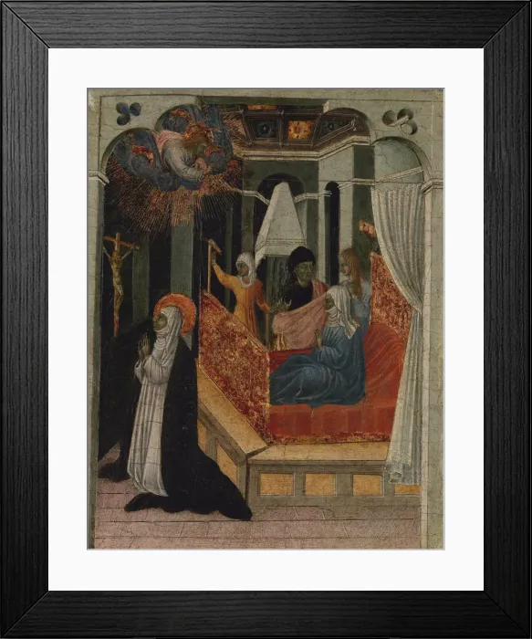Framed Print : Saint Catherine of Siena Beseeching Christ to Resuscitate Her Mother, ca. 1447-65 Framed Print : Saint Catherine of Siena Beseeching Christ to Resuscitate Her Mother, ca. 1447-65
