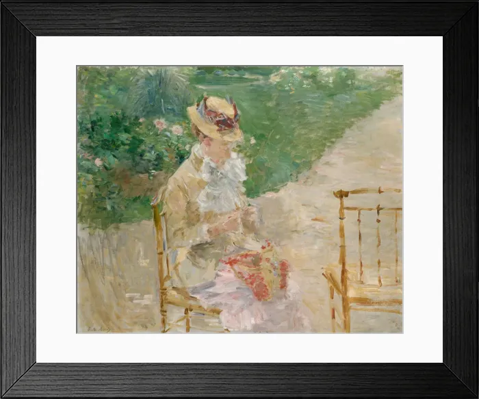 Framed Print : Young Woman Knitting, ca. 1883. Creator: Berthe Morisot Framed Print : Young Woman Knitting, ca. 1883. Creator: Berthe Morisot