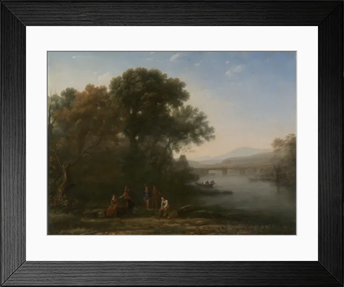 Framed Print : The Ford, possibly 1636. Creator: Claude Lorrain Framed Print : The Ford, possibly 1636. Creator: Claude Lorrain