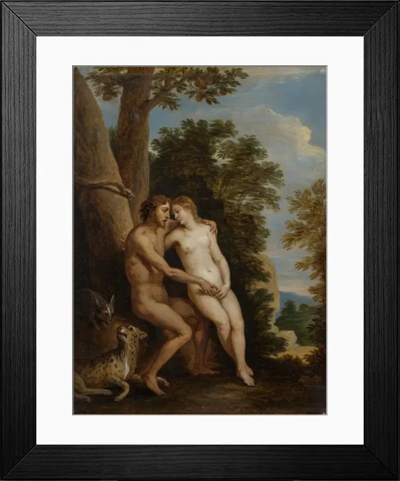 Framed Print : Adam and Eve in Paradise, 1650s. Creator: David Teniers II Framed Print : Adam and Eve in Paradise, 1650s. Creator: David Teniers II