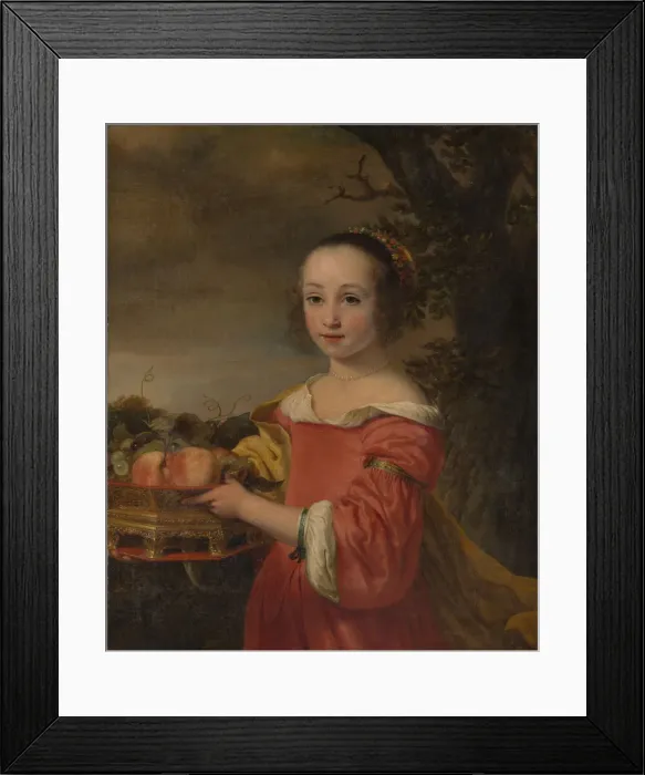 Framed Print : Petronella Elias (1648-1667) with a Basket of Fruit, 1657. Creator: Ferdinand Bol Framed Print : Petronella Elias (1648-1667) with a Basket of Fruit, 1657. Creator: Ferdinand Bol