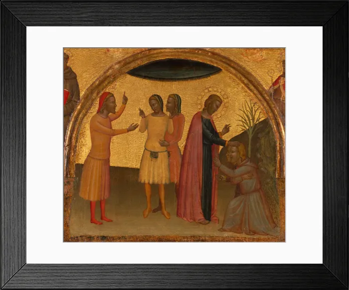 Framed Print : Saint John the Evangelist with Acteus and Eugenius, ca. 1370. Creator: Francescuccio Ghissi Framed Print : Saint John the Evangelist with Acteus and Eugenius, ca. 1370. Creator: Francescuccio Ghissi