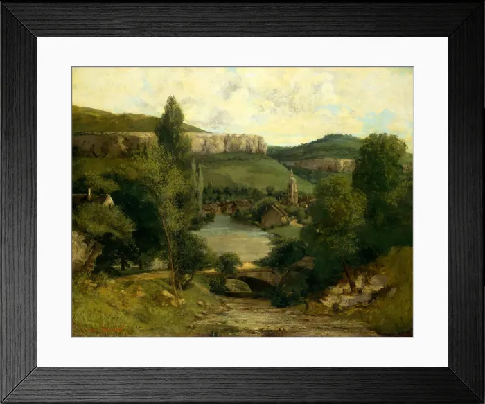 Framed Print : View of Ornans, probably mid-1850s. Creator: Gustave Courbet Framed Print : View of Ornans, probably mid-1850s. Creator: Gustave Courbet