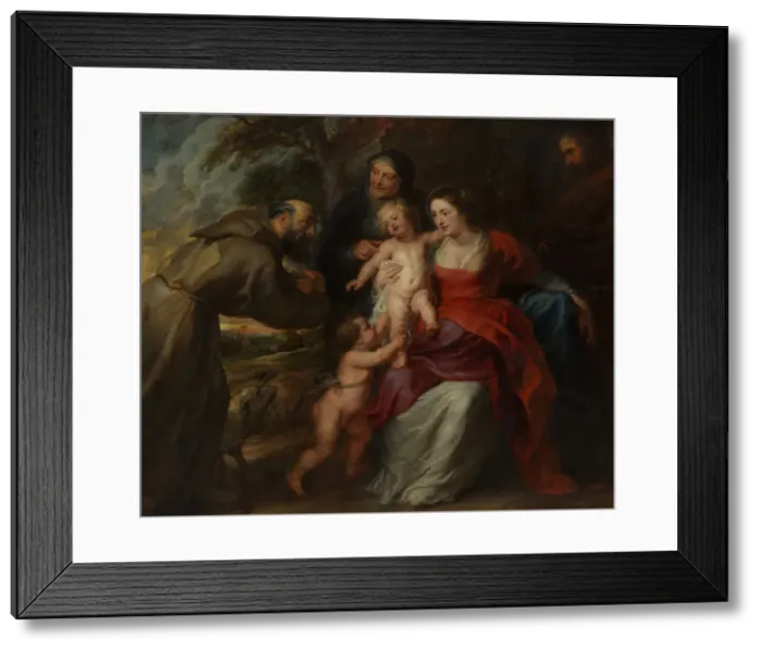 Framed Print : The Holy Family with Saints Francis and Anne and the Infant Saint John the Baptist, 1630s Framed Print : The Holy Family with Saints Francis and Anne and the Infant Saint John the Baptist, 1630s
