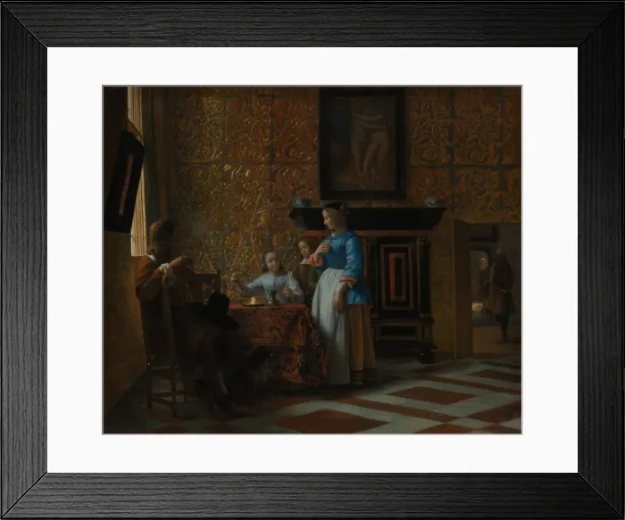 Framed Print : Leisure Time in an Elegant Setting, ca. 1663-65. Creator: Pieter de Hooch Framed Print : Leisure Time in an Elegant Setting, ca. 1663-65. Creator: Pieter de Hooch