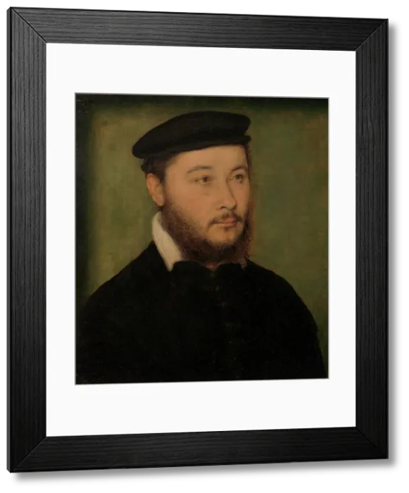 Framed Print : Portrait of a Man, ca. 1540-50. Creator: Attributed to Corneille de Lyon (Netherlandish Framed Print : Portrait of a Man, ca. 1540-50. Creator: Attributed to Corneille de Lyon (Netherlandish