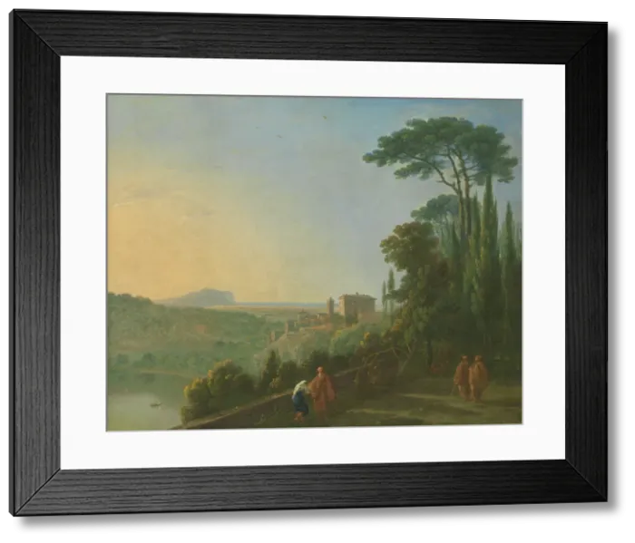 Framed Print : Lake Nemi and Genzano from the Terrace of the Capuchin Monastery, ca. 1756-57. Creator Framed Print : Lake Nemi and Genzano from the Terrace of the Capuchin Monastery, ca. 1756-57. Creator