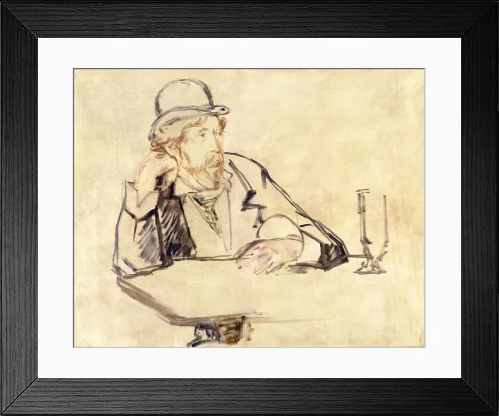 Framed Print : George Moore (1852-1933) at the Cafe, 1878 or 1879. Creators: Edouard Manet, George Moore Framed Print : George Moore (1852-1933) at the Cafe, 1878 or 1879. Creators: Edouard Manet, George Moore