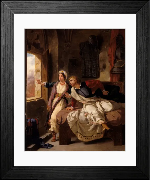 Framed Print : Rebecca and the Wounded Ivanhoe, 1823. Creator: Eugene Delacroix Framed Print : Rebecca and the Wounded Ivanhoe, 1823. Creator: Eugene Delacroix