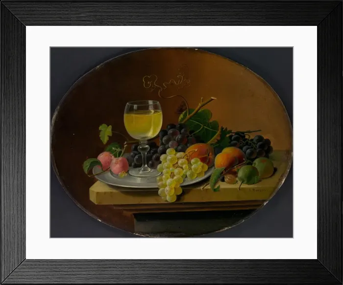 Framed Print : Still Life Fruit and Wine Glass, 1865-70. Creator: Severin Roesen Framed Print : Still Life Fruit and Wine Glass, 1865-70. Creator: Severin Roesen