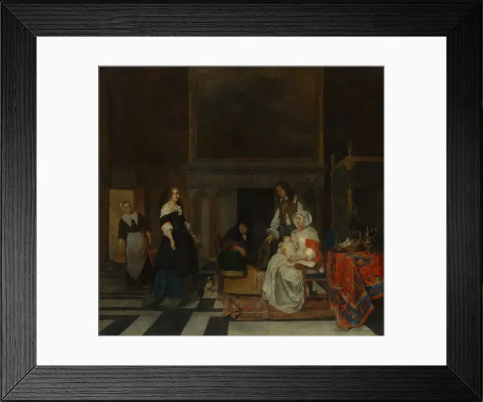 Framed Print : The Visit to the Nursery, 1661. Creator: Gabriel Metsu Framed Print : The Visit to the Nursery, 1661. Creator: Gabriel Metsu