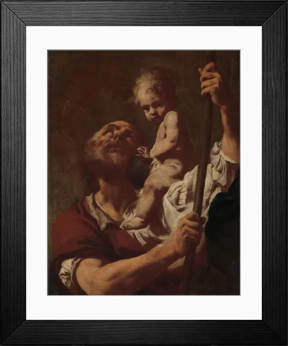 Framed Print : Saint Christopher Carrying the Infant Christ, 1730s. Creator: Giovanni Battista Piazzetta Framed Print : Saint Christopher Carrying the Infant Christ, 1730s. Creator: Giovanni Battista Piazzetta