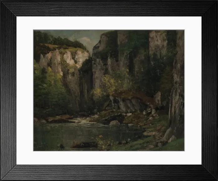 Framed Print : River and Rocks, 1873-77. Creator: Gustave Courbet Framed Print : River and Rocks, 1873-77. Creator: Gustave Courbet