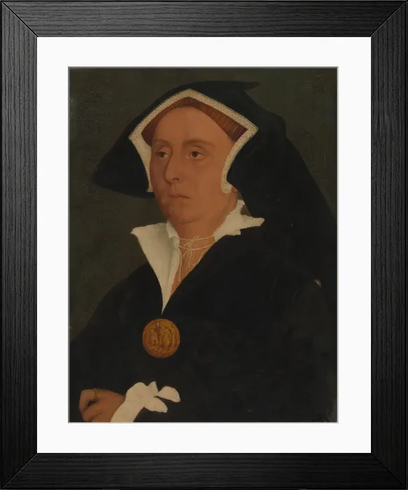 Framed Print : Lady Rich (Elizabeth Jenks, died 1558), ca. 1540. Creator: Workshop of Hans Holbein the Younger Framed Print : Lady Rich (Elizabeth Jenks, died 1558), ca. 1540. Creator: Workshop of Hans Holbein the Younger