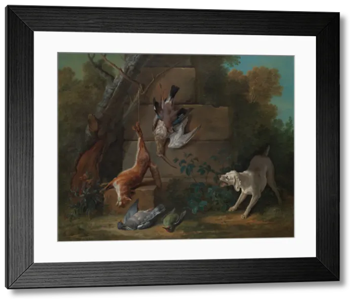 Framed Print : Dog Guarding Dead Game, 1753. Creator: Jean-Baptiste Oudry Framed Print : Dog Guarding Dead Game, 1753. Creator: Jean-Baptiste Oudry
