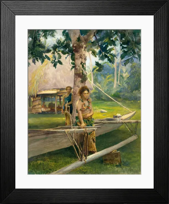 Framed Print : Portrait of Fse, the Taupo, or Official Virgin, of Fagaloa Bay, and Her Duenna, Samoa, 1891 (?) Framed Print : Portrait of Fse, the Taupo, or Official Virgin, of Fagaloa Bay, and Her Duenna, Samoa, 1891 (?)