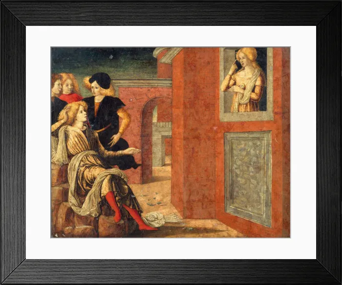 Framed Print : Scene from a Novella. Creator: Liberale da Verona