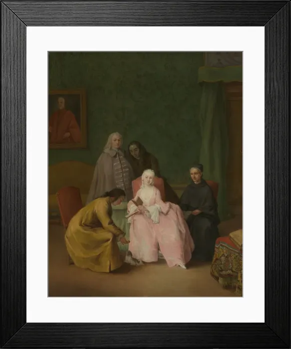 Framed Print : The Visit, 1746. Creator: Pietro Longhi